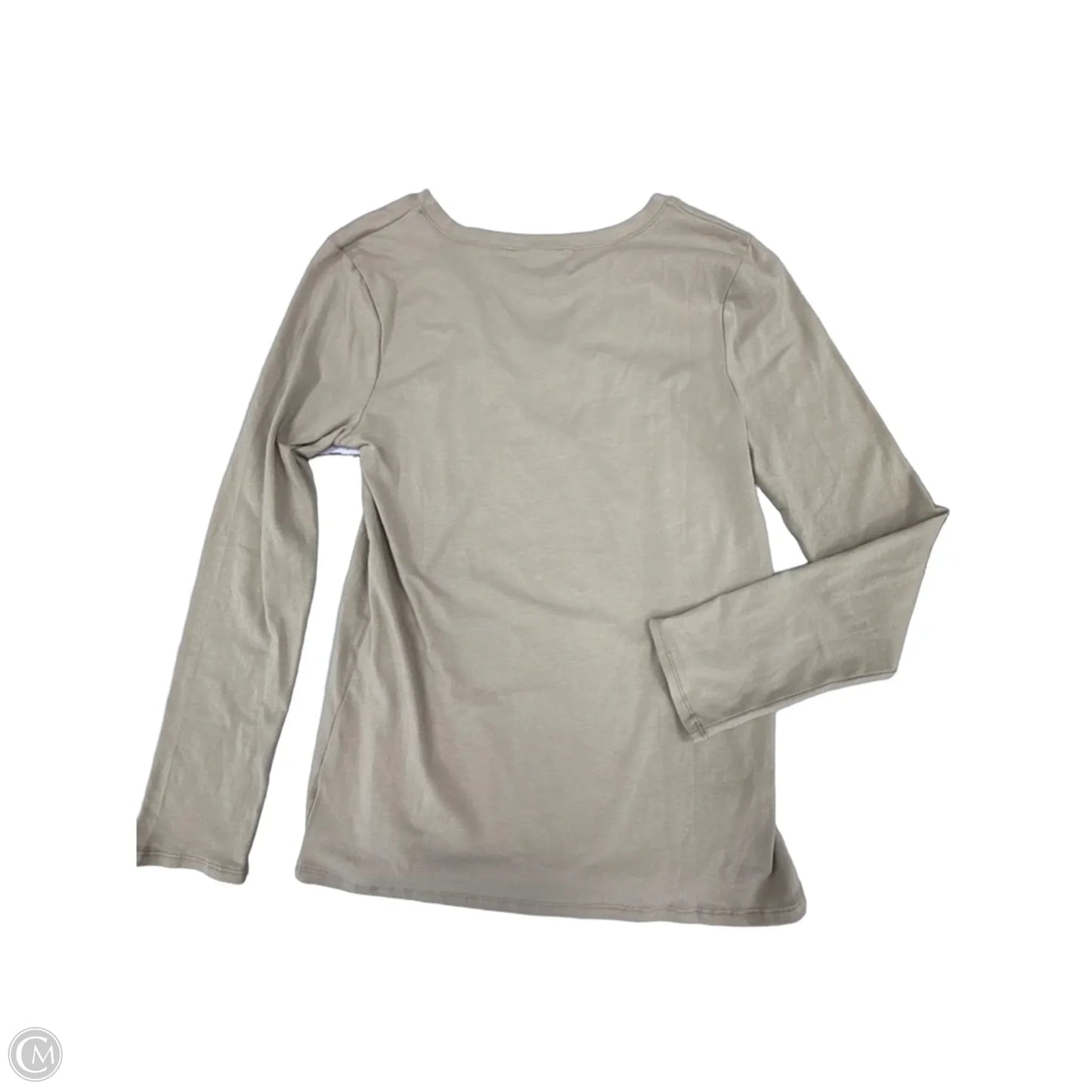 Top Long Sleeve Basic By Zenana In Taupe, Size: Xl