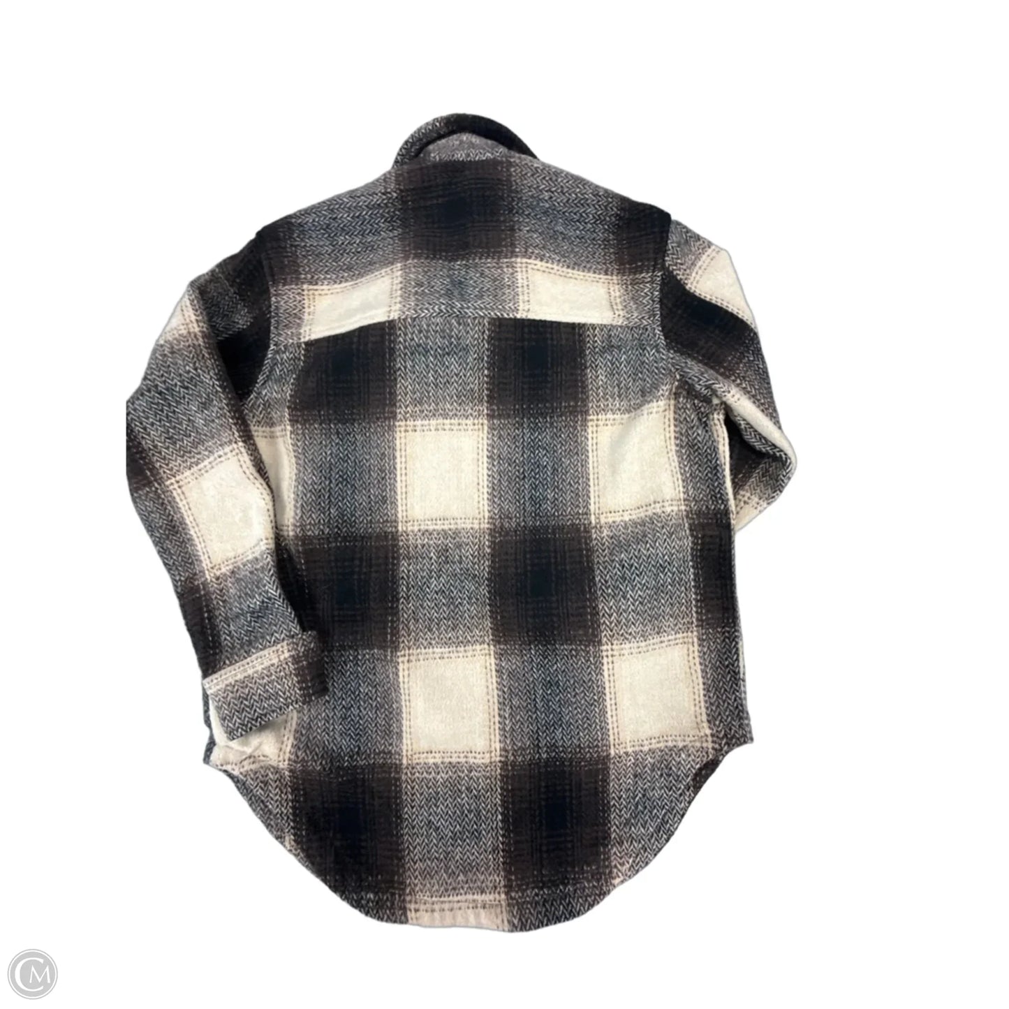 Jacket Shirt By Buffalo David Bitton In Brown & Cream, Size: S