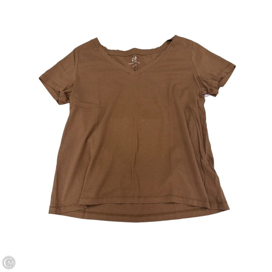 Top Short Sleeve Basic By Gap In Brown, Size: L