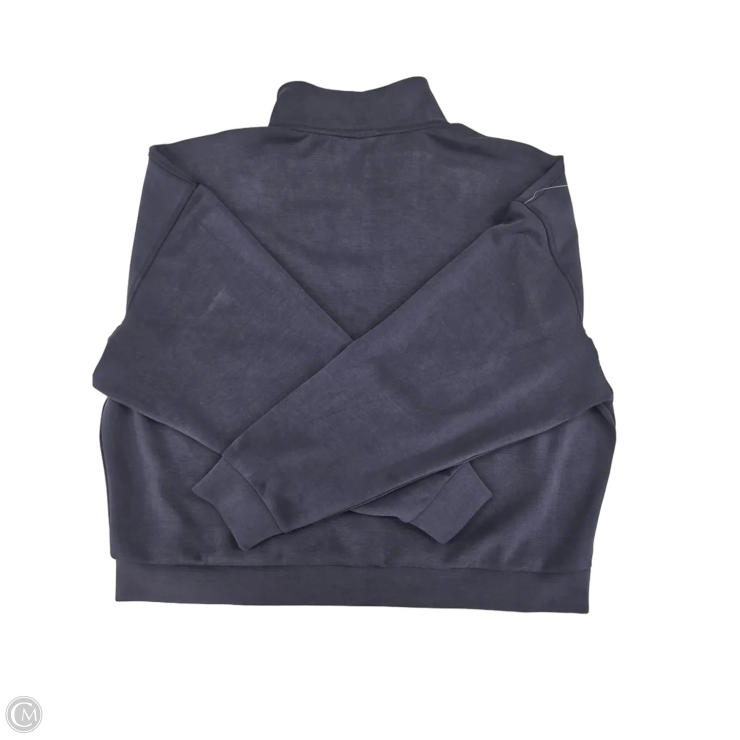 Athletic Top Long Sleeve Collar By Yogalicious In Navy, Size: L