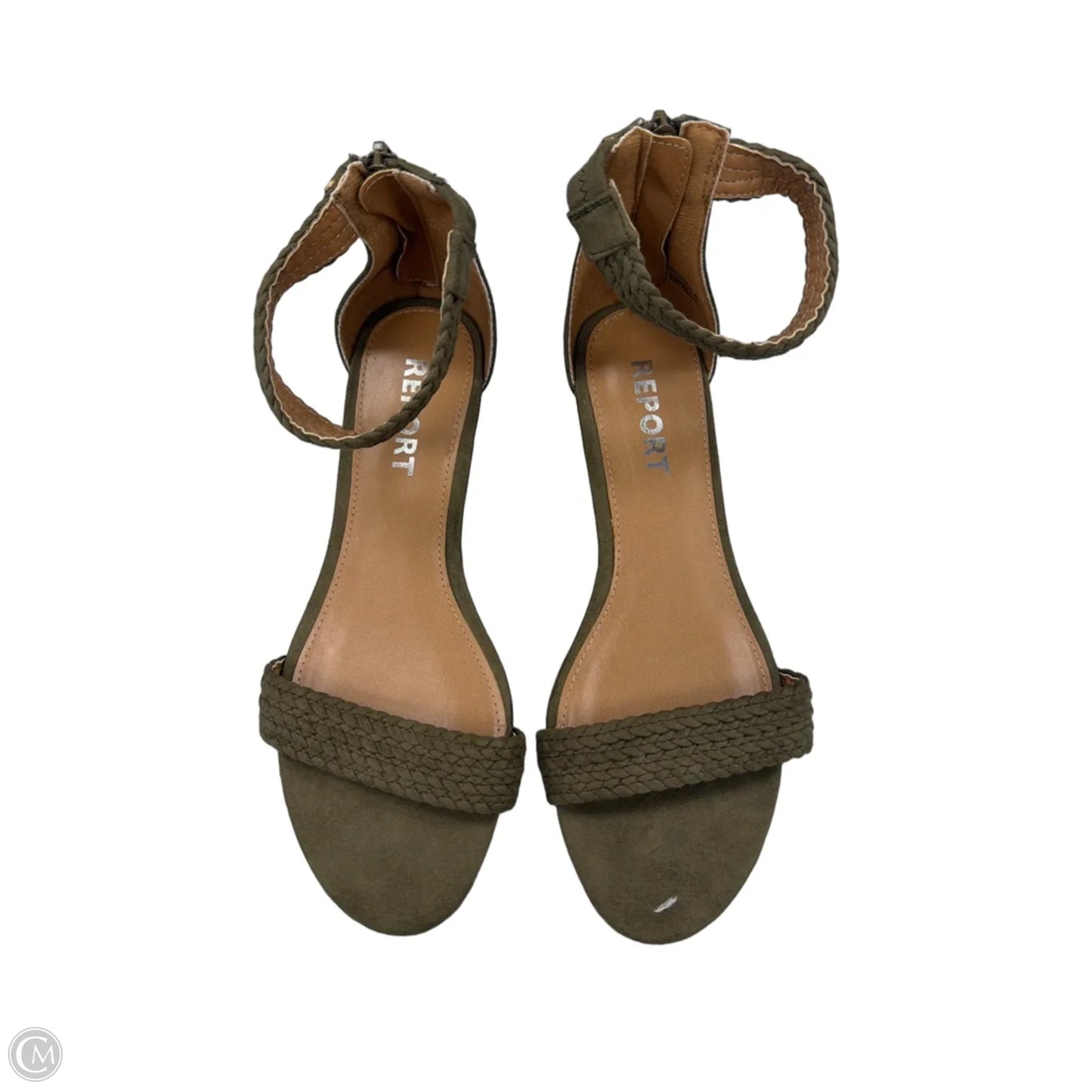 Sandals Heels Wedge By Report In Green, Size: 8.5