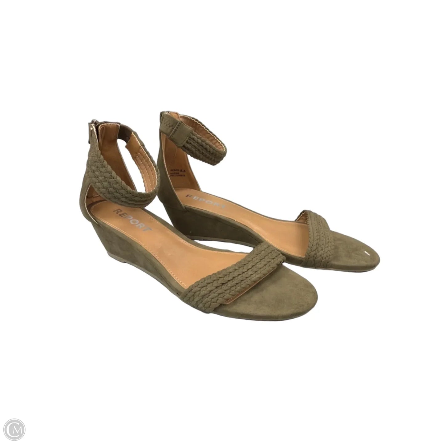 Sandals Heels Wedge By Report In Green, Size: 8.5