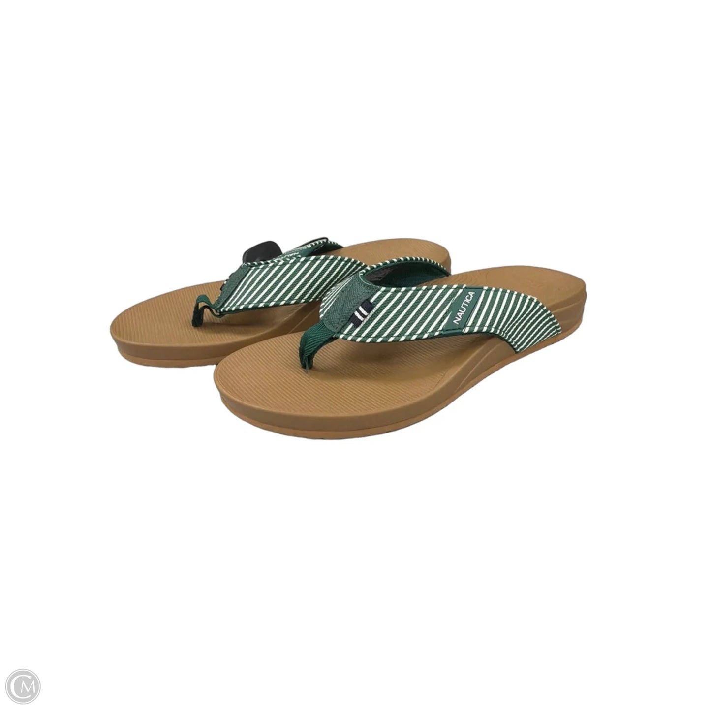 Sandals Flip Flops By Nautica In Green & Tan, Size: 10