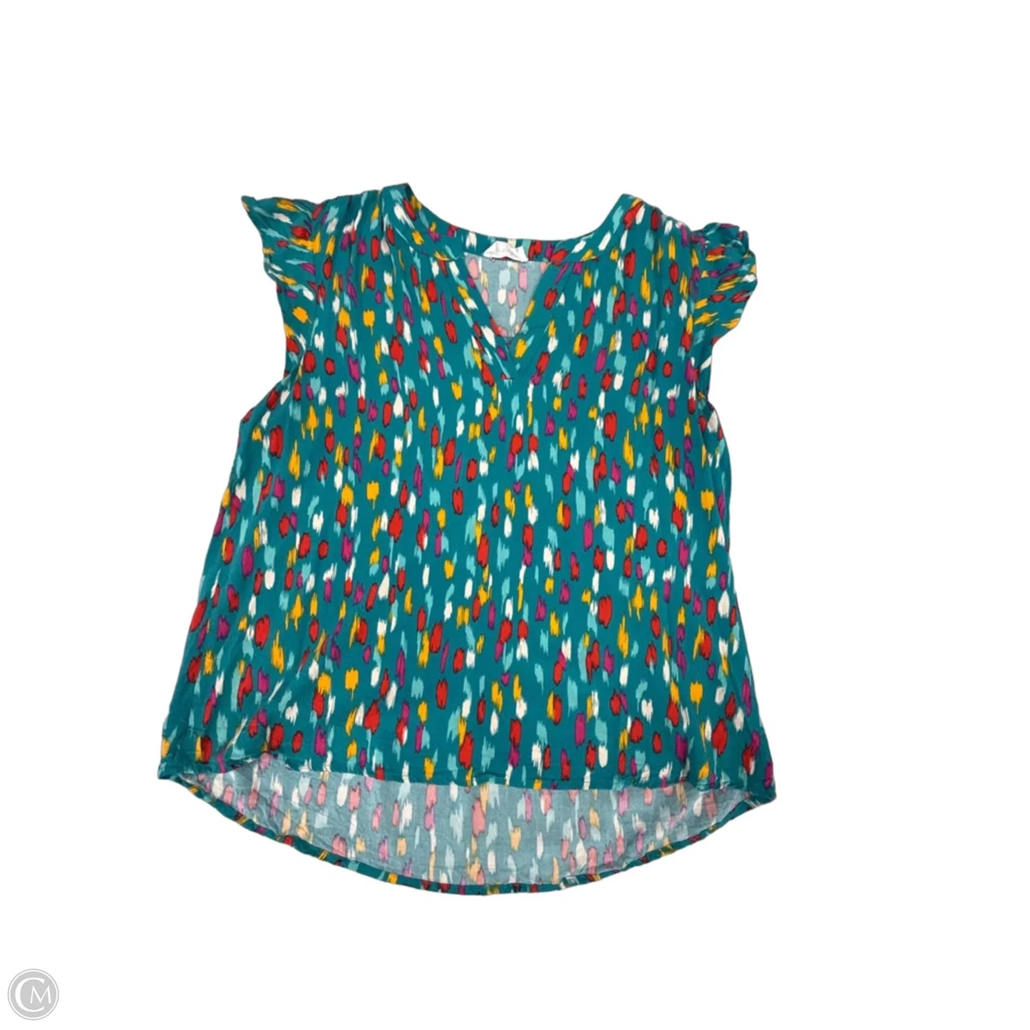 Top Short Sleeve By Emily Wonder In Teal, Size: L
