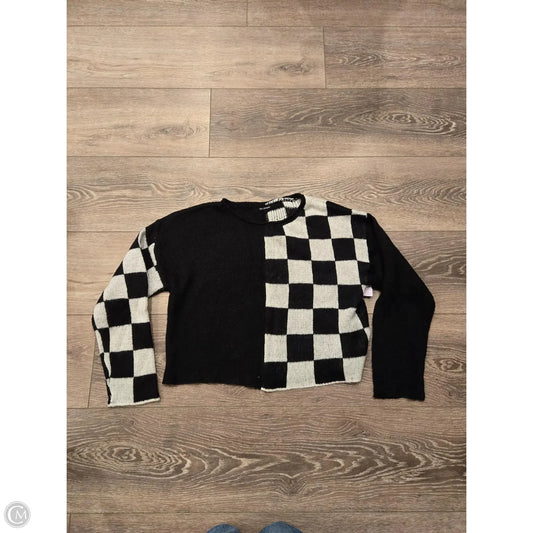 Sweater By Blu Pepper In Black & White, Size: L
