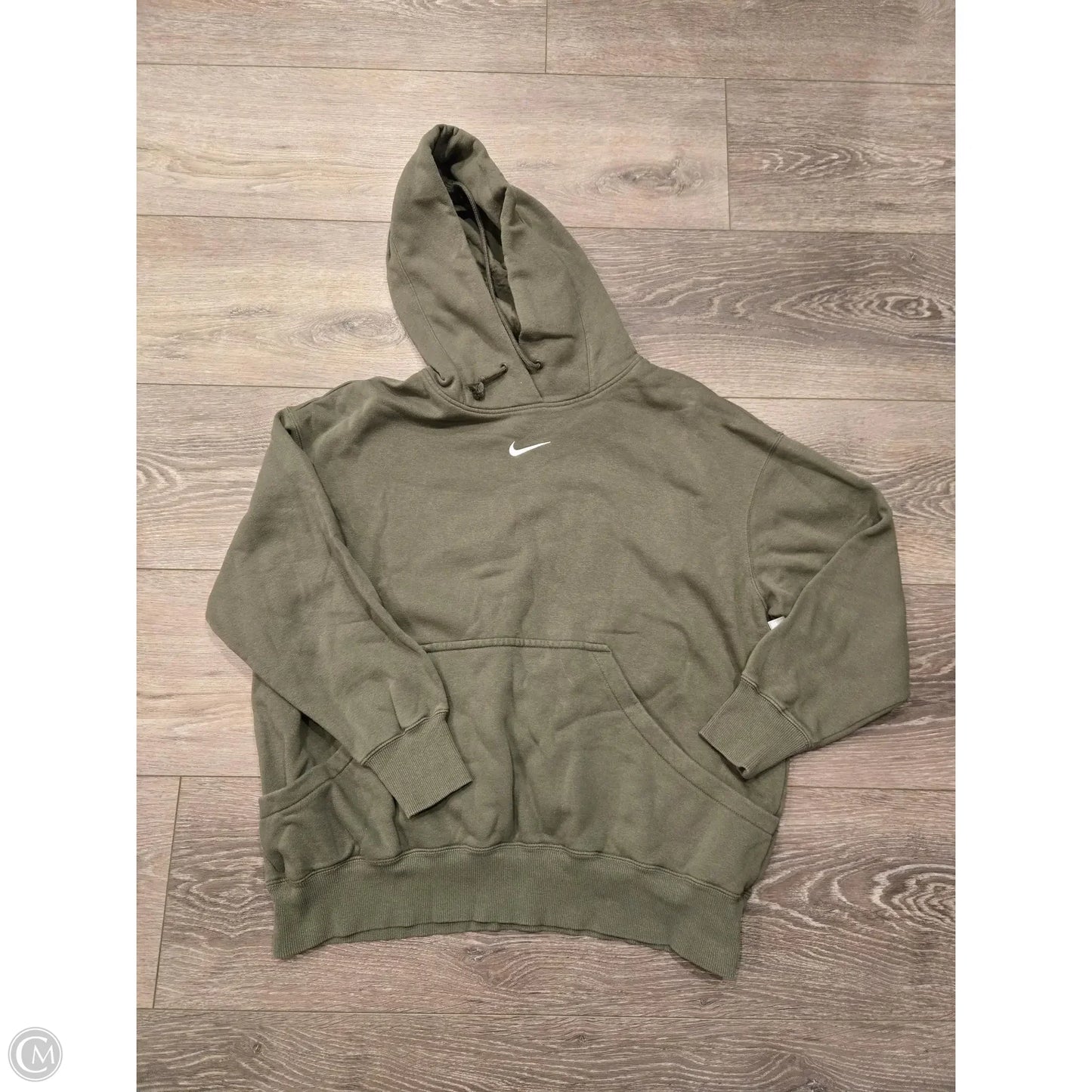 Sweatshirt Hoodie By Nike In Green, Size: L