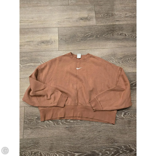 Sweatshirt Crewneck By Nike In Tan, Size: M