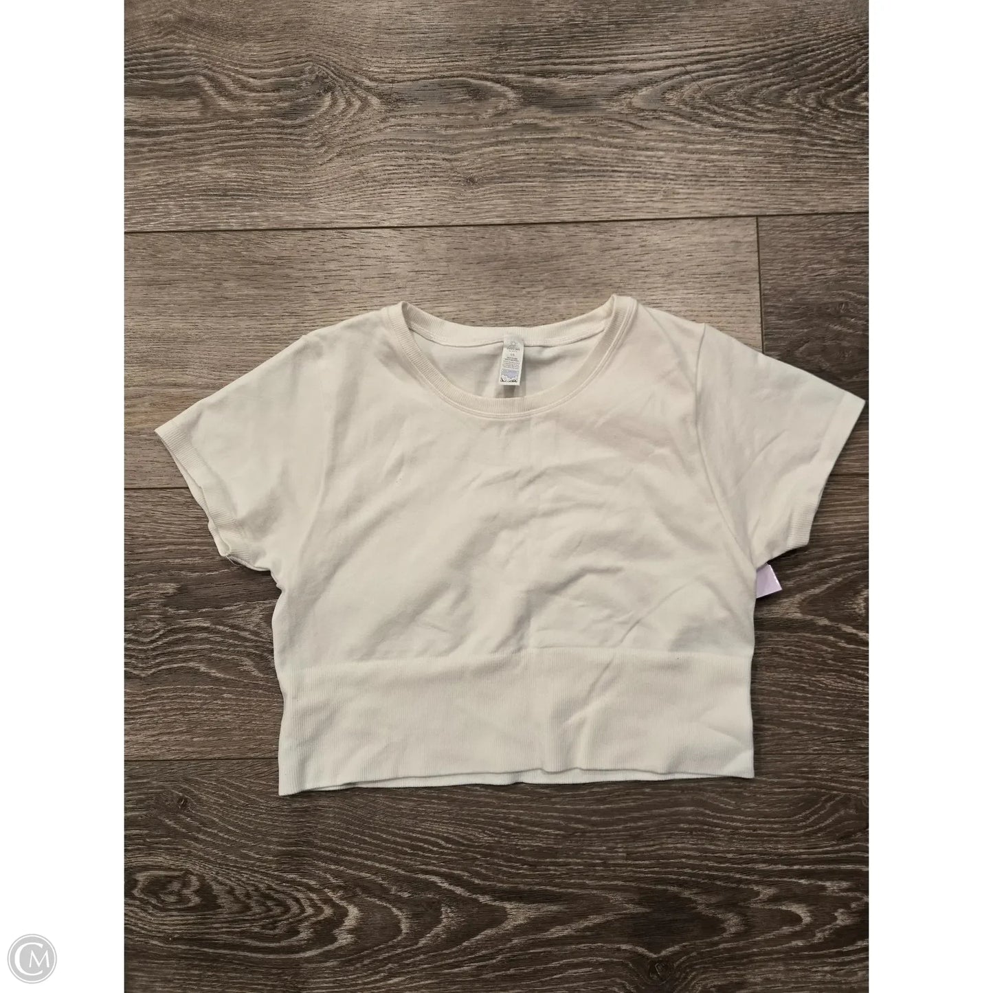Top Short Sleeve By Offline In White, Size: L
