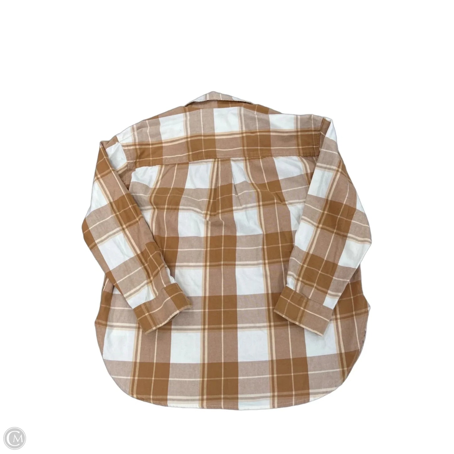 Top Long Sleeve By Universal Thread In Plaid Pattern, Size: L