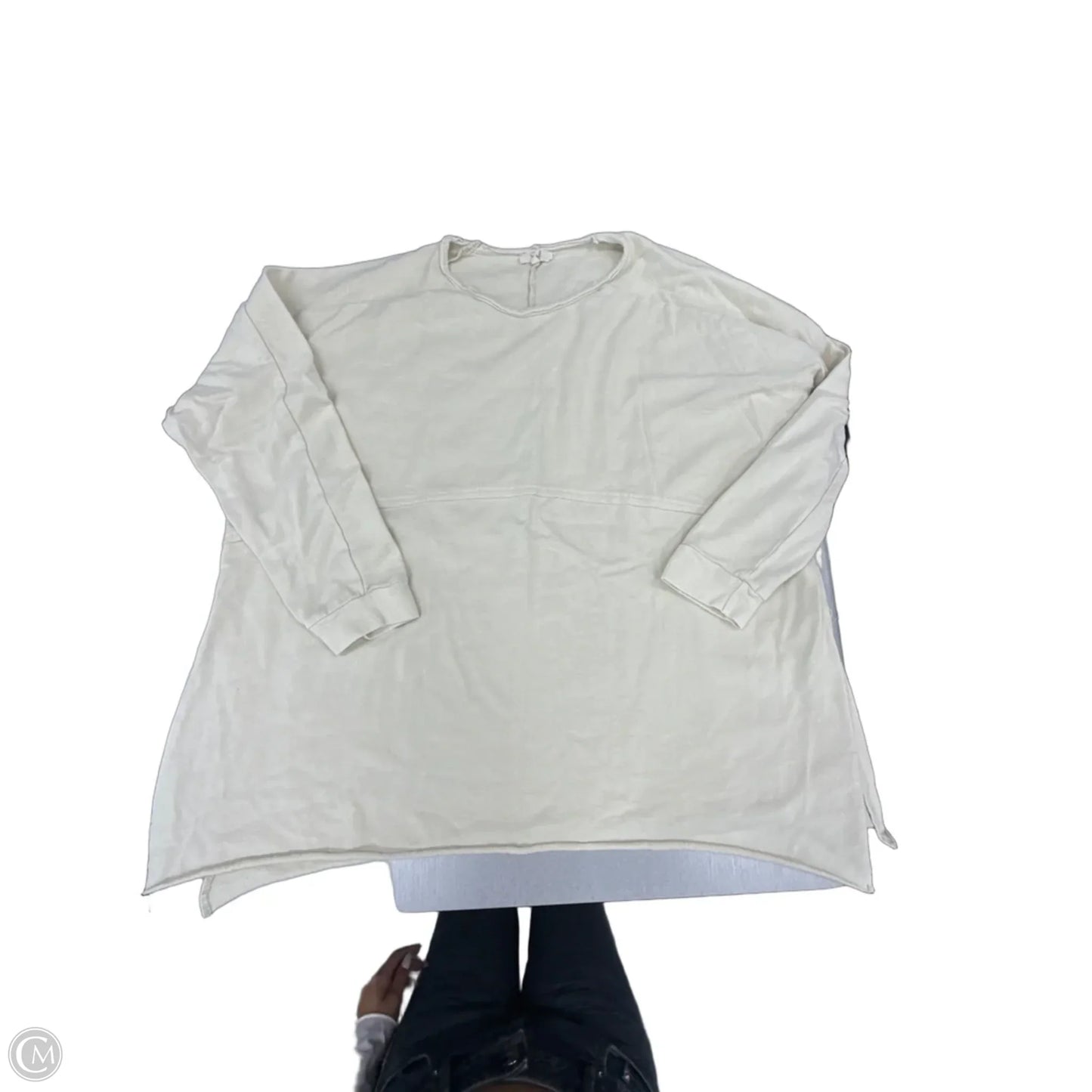 Top Long Sleeve By Easel In Cream, Size: L