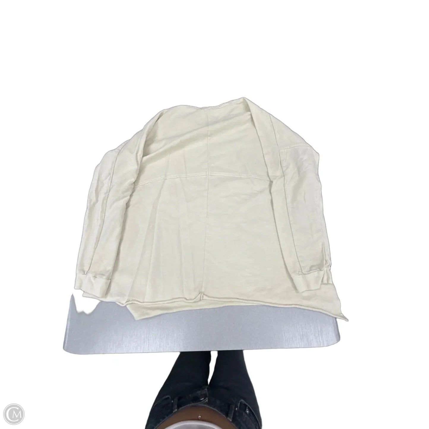 Top Long Sleeve By Easel In Cream, Size: L