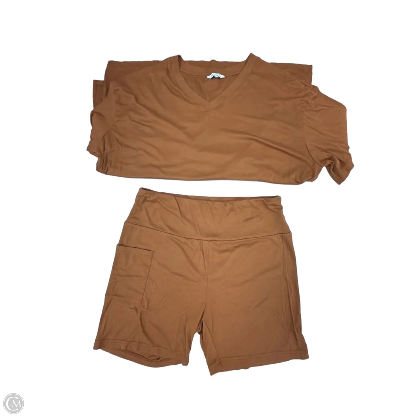 Top 2pc Short Sleeve By Prettygarden In Copper, Size: Xl