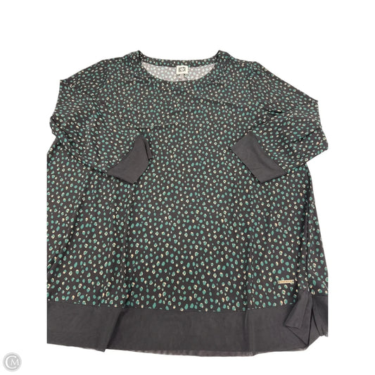 Top Long Sleeve By Anne Klein In Black & Green, Size: 1x
