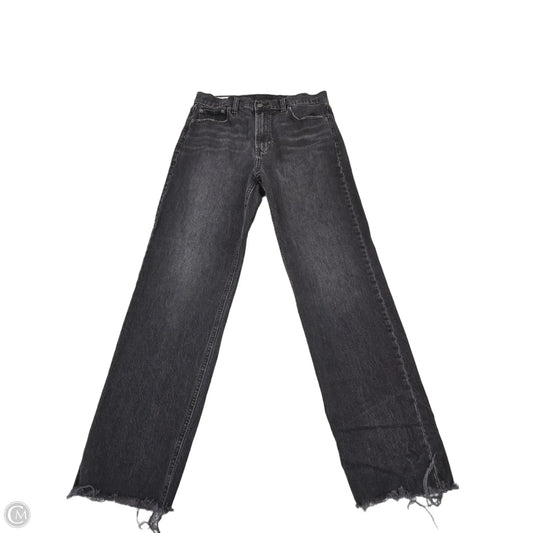 Jeans Straight By Gap In Black Denim, Size: 10l