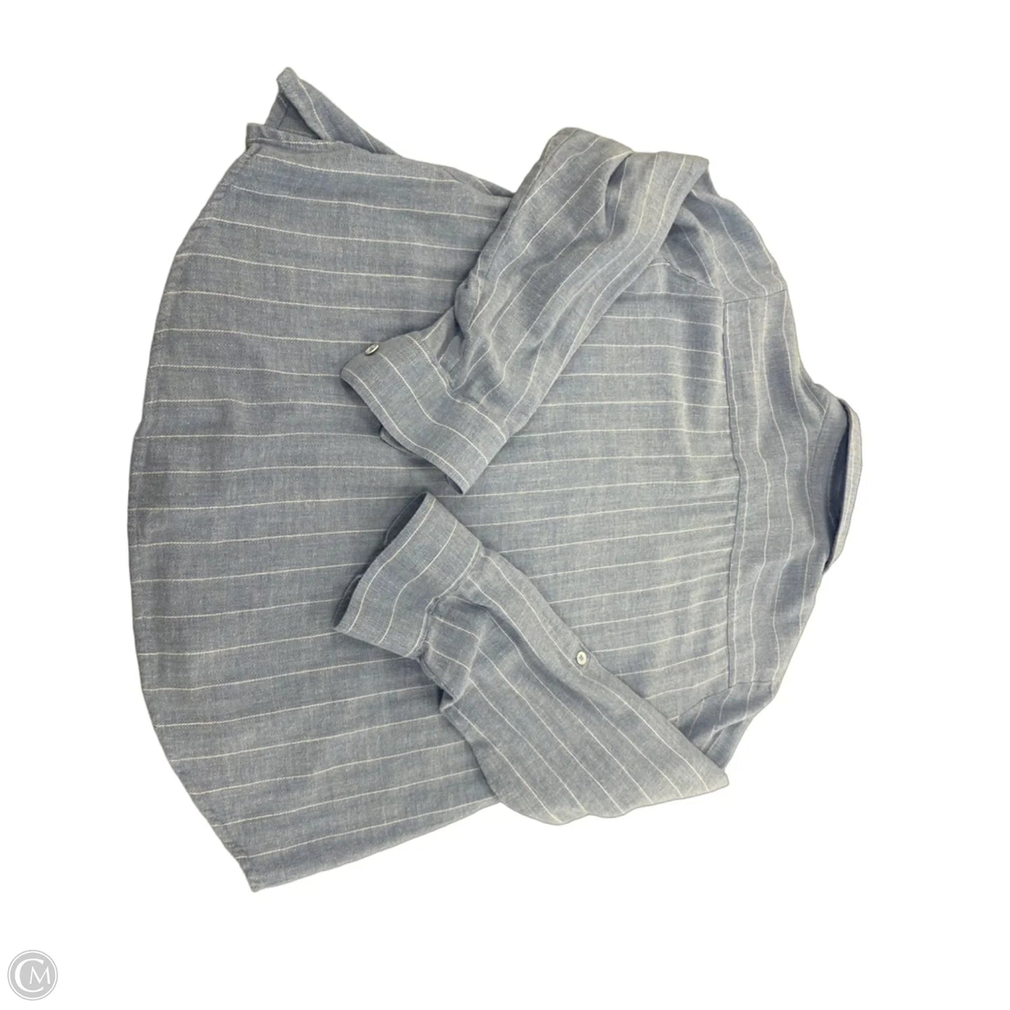 Top Long Sleeve By Foxcroft In Blue, Size: Lp