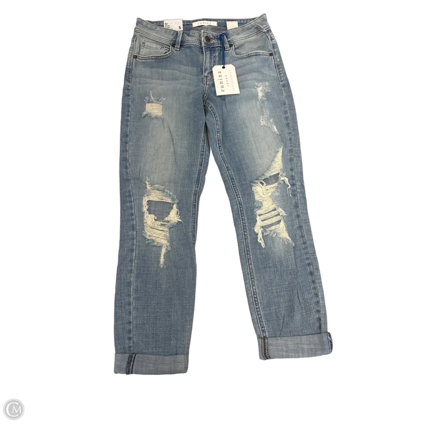 Jeans Cropped By Eunina In Blue Denim, Size: 4