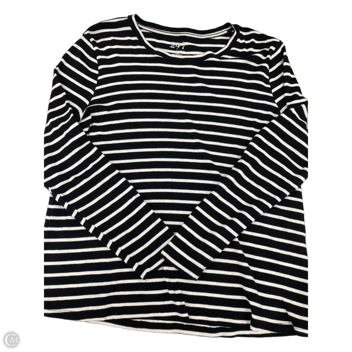 Top Long Sleeve Basic By Maurices In Black & White, Size: Xxl
