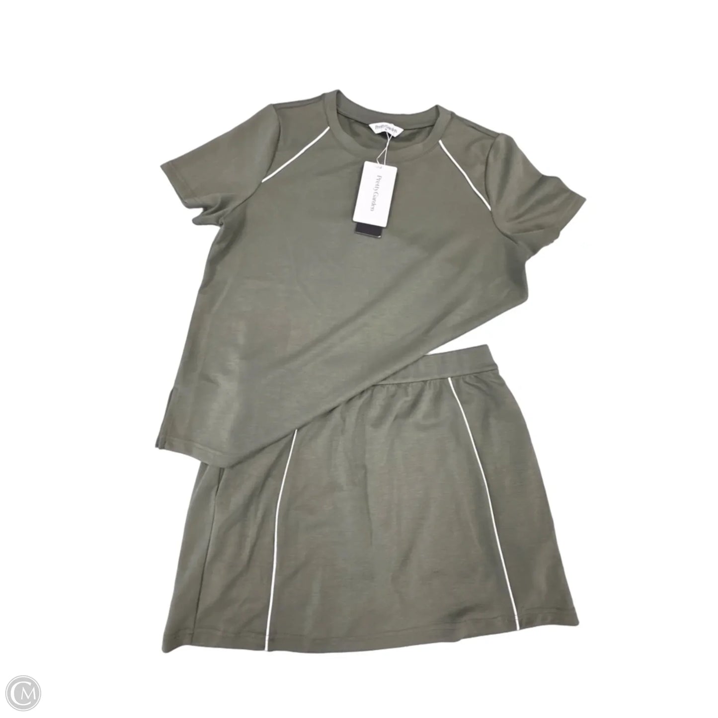 Top 2pc Short Sleeve By Prettygarden In Green, Size: M