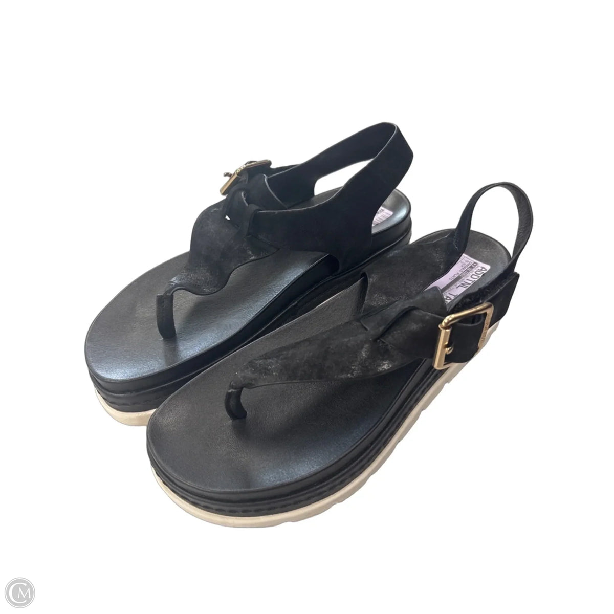 Sandals Flats By J Slides In Black, Size: 7.5