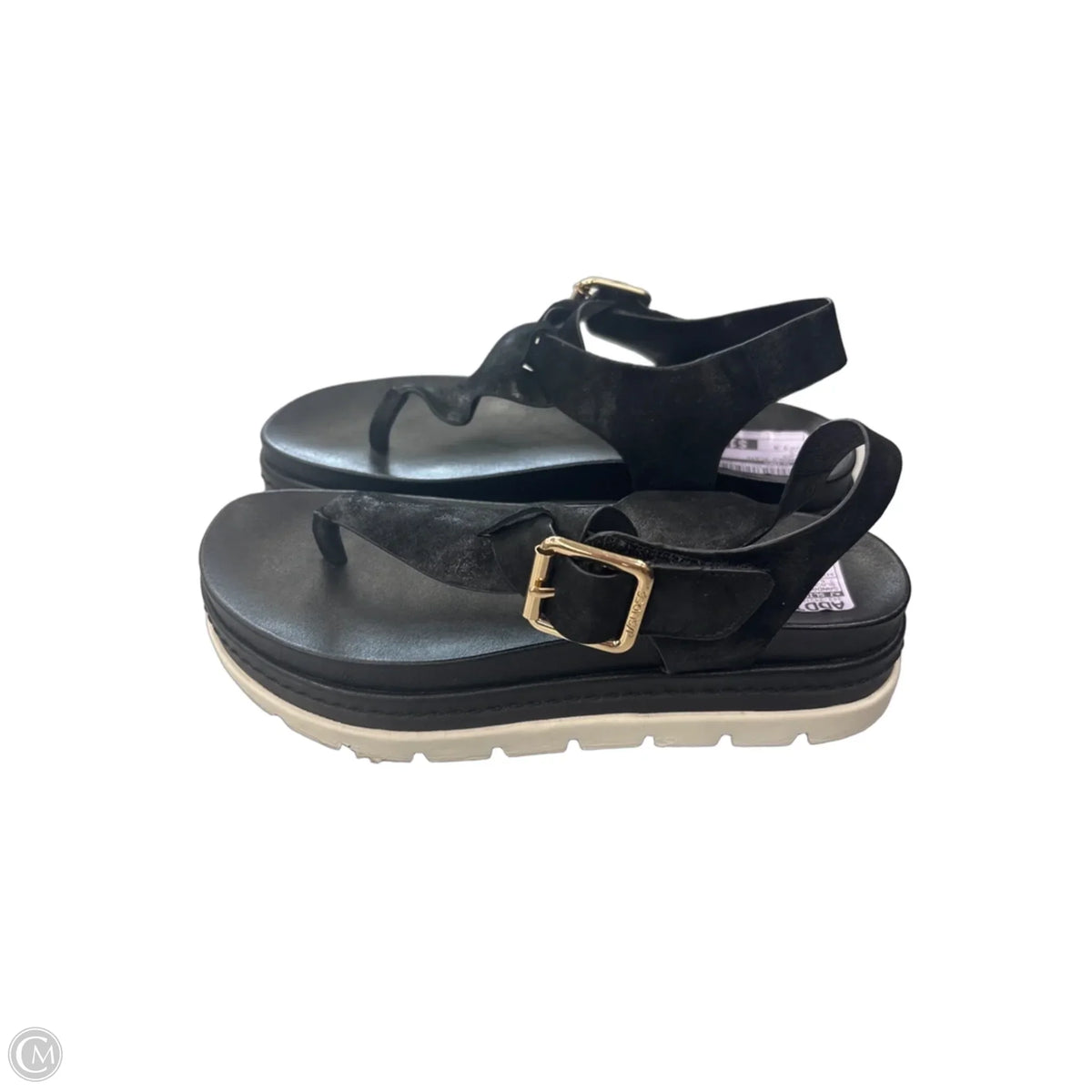 Sandals Flats By J Slides In Black, Size: 7.5
