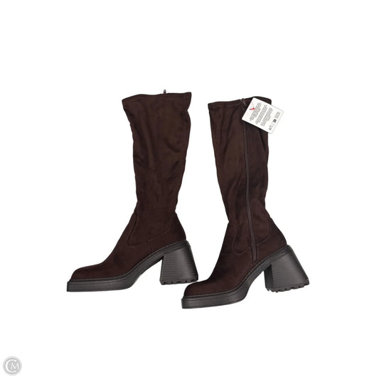 Boots Mid-calf Heels By Asos In Brown, Size: 7
