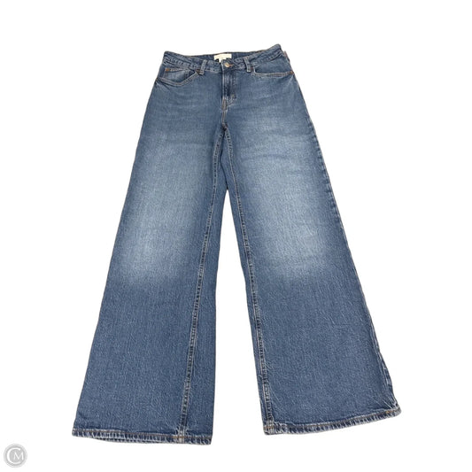 Jeans Wide Leg By H&m In Blue Denim, Size: 8