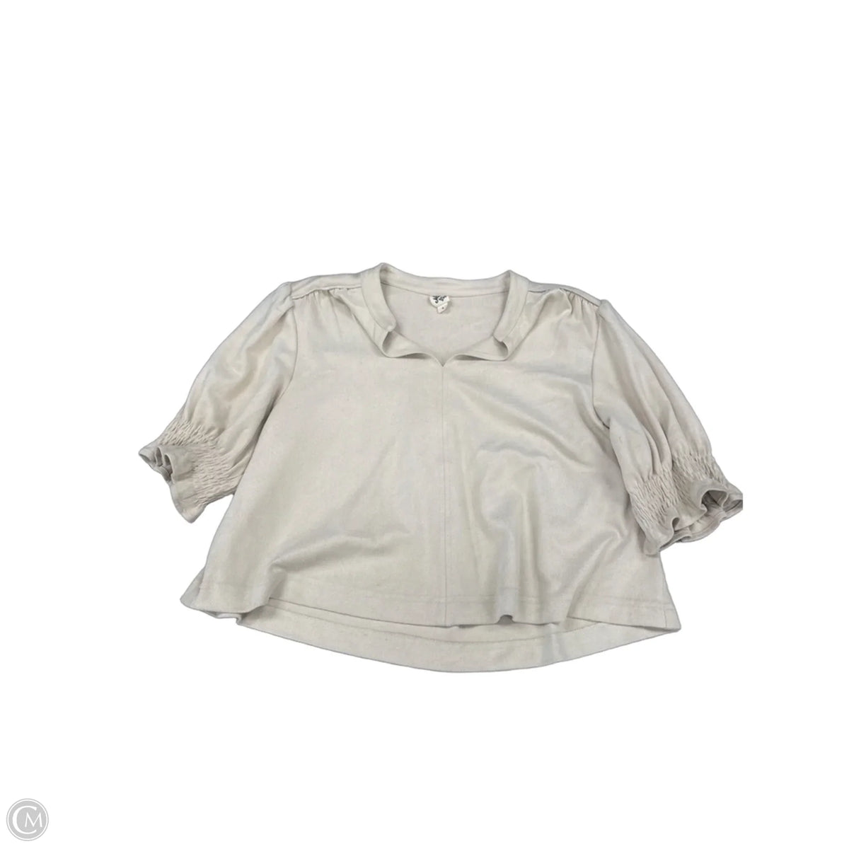 Top Short Sleeve By Ivy Jane In Cream, Size: S