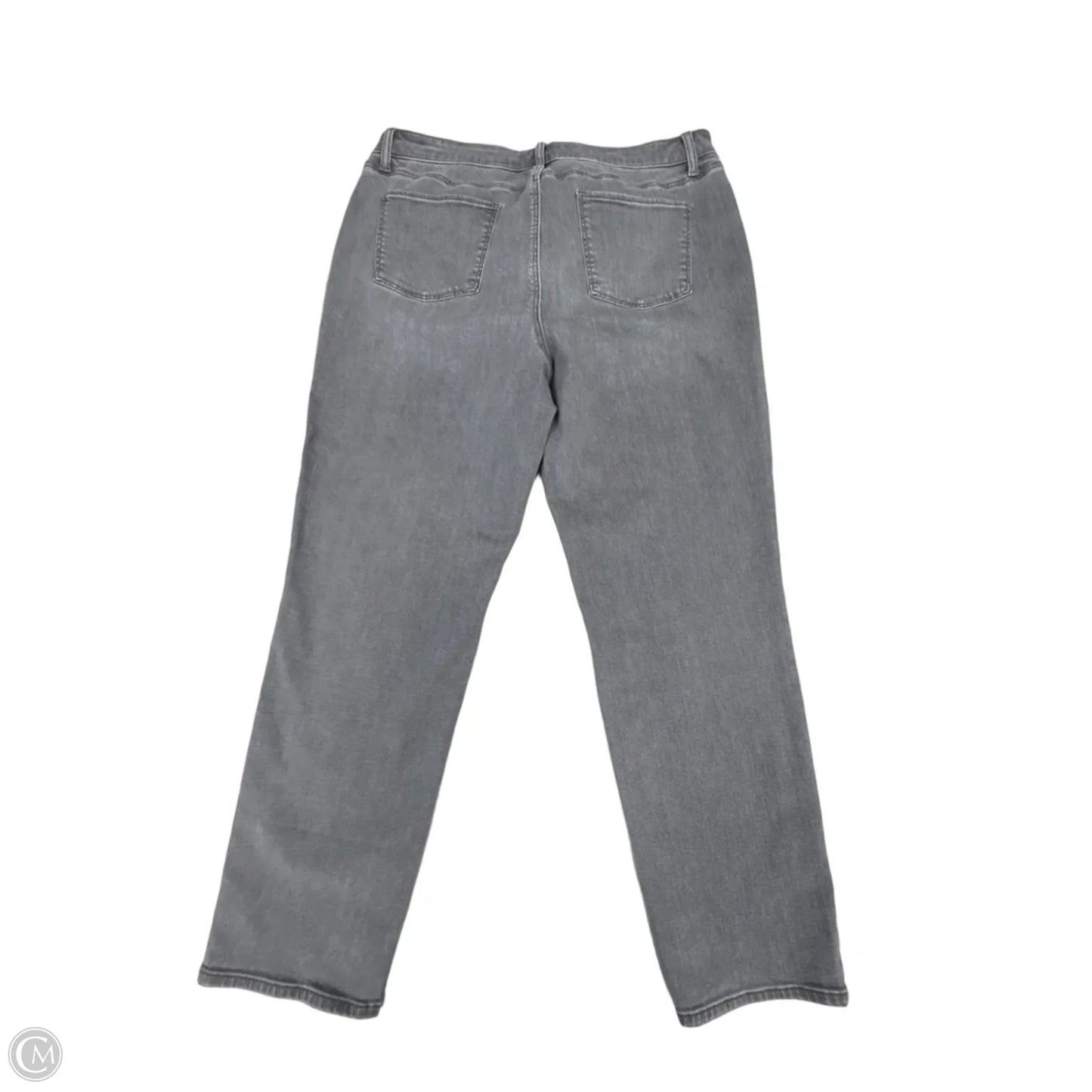 Jeans Straight By Talbots In Grey Denim, Size: 16