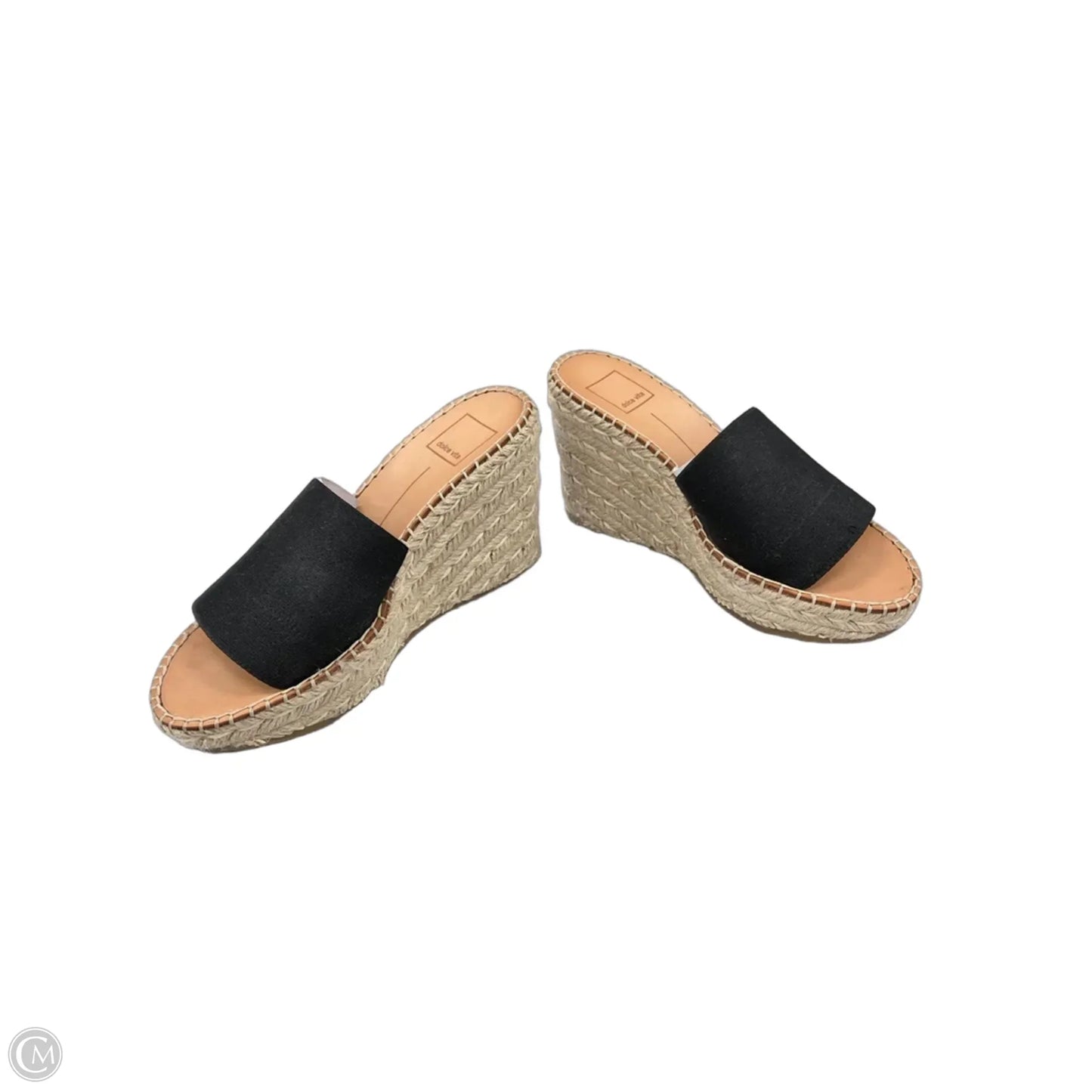 Sandals Heels Wedge By Dolce Vita In Black & Cream, Size: 6.5