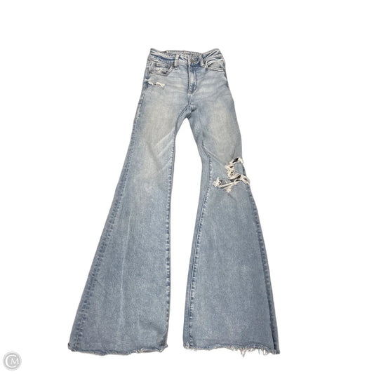 Jeans Flared By American Eagle In Blue Denim, Size: 00