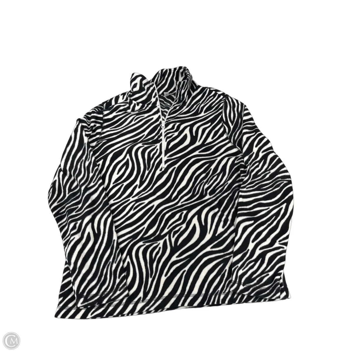 Top Long Sleeve By Exertek In Zebra Print, Size: L