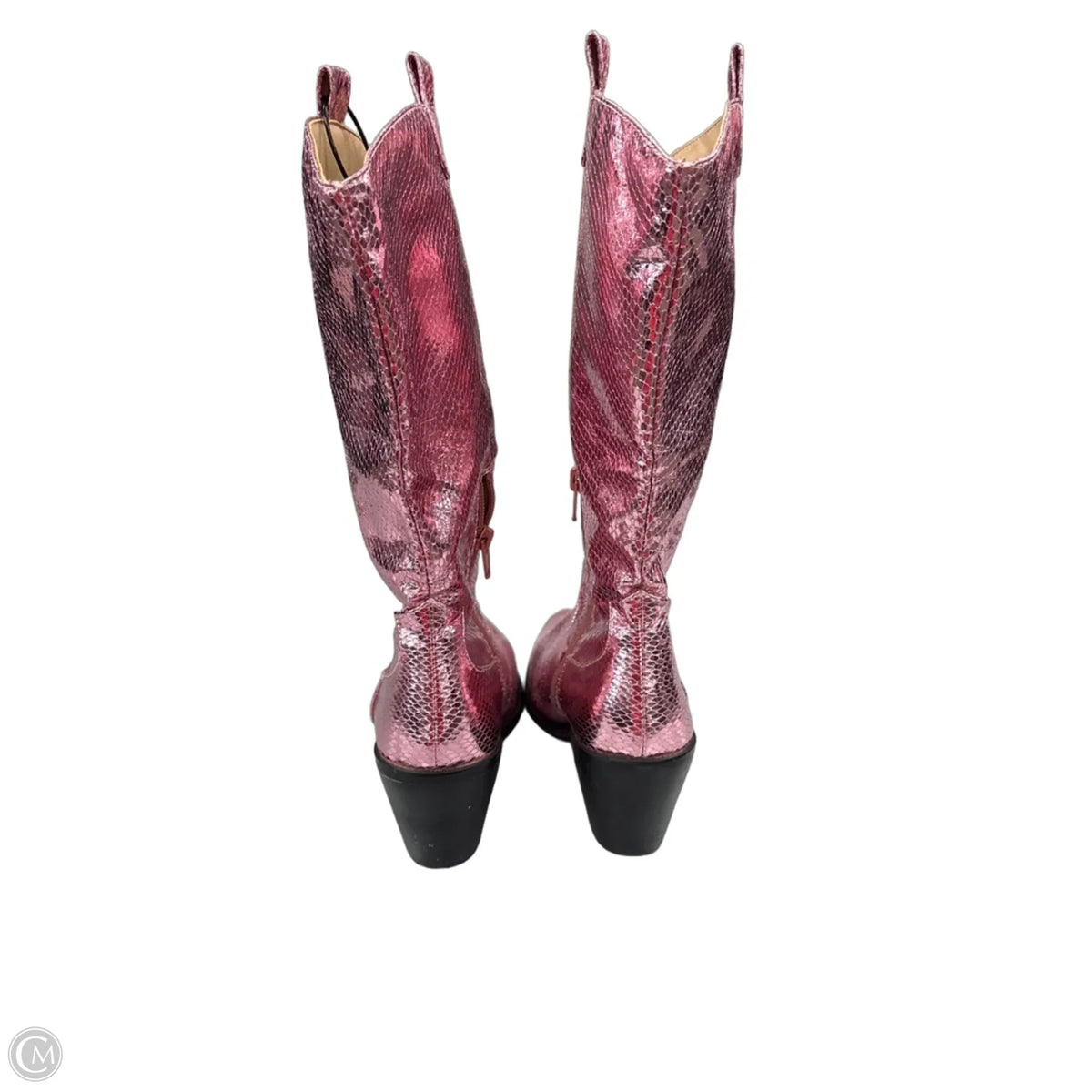 Boots Ankle Heels By Cme In Pink, Size: 6