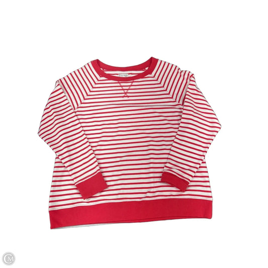 Top Long Sleeve By Studio Works In Red & White, Size: 2x