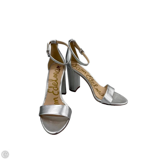 Sandals Heels Block By Sam Edelman In Silver, Size: 10.5