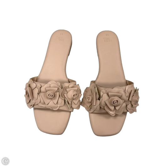 Sandals Flats By Time And Tru In Beige, Size: 11