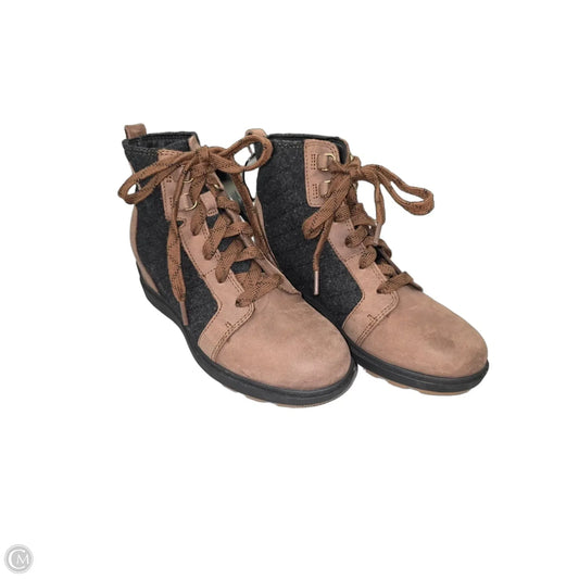 Boots Ankle Heels By Sorel In Black & Brown, Size: 8.5