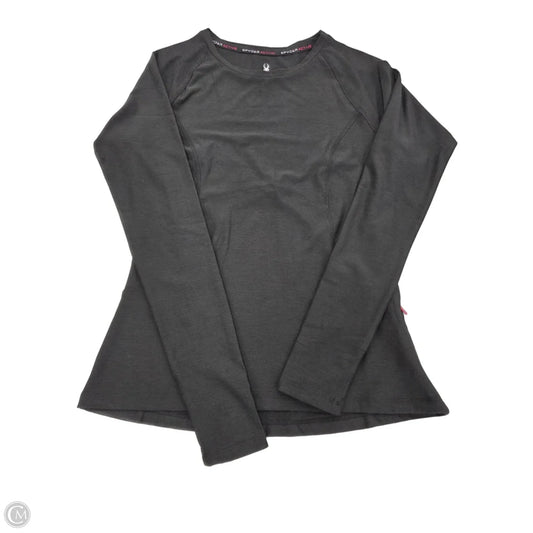 Athletic Top Long Sleeve Crewneck By Spyder In Black, Size: S