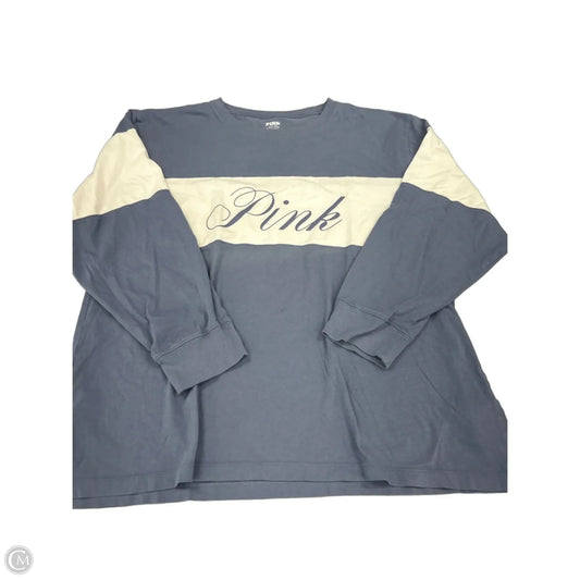 Top Long Sleeve By Pink In Blue & White, Size: Xl
