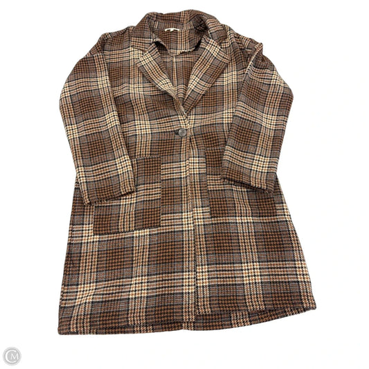 Jacket Fleece By Mystree In Plaid Pattern, Size: L