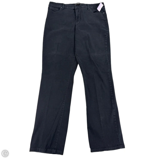 Jeans Straight By Bandolino In Black Denim, Size: 14