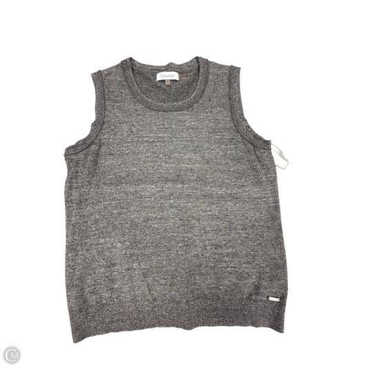 Top Sleeveless By Calvin Klein In Grey, Size: L