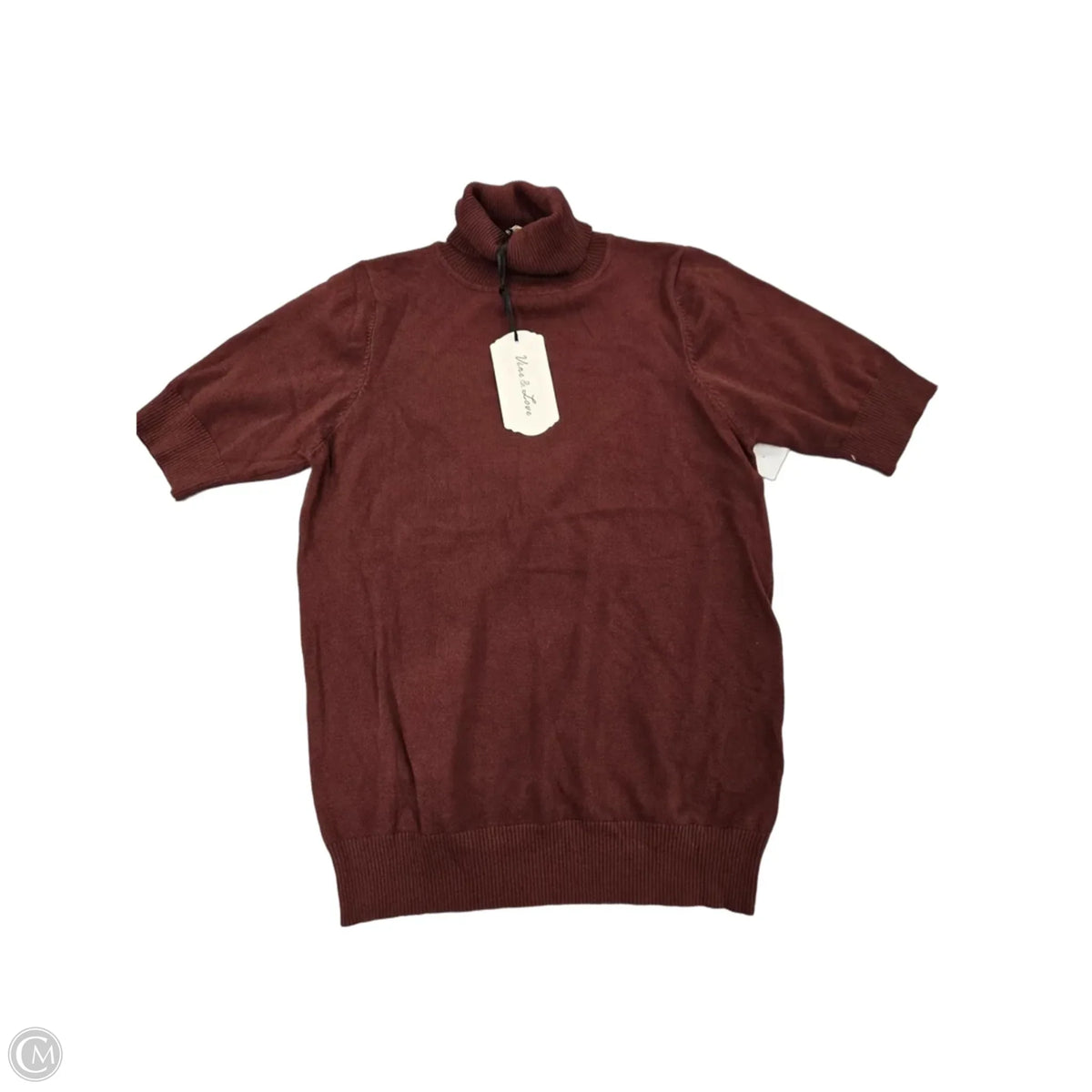 Top Short Sleeve By Vine & Love In Brown, Size: S