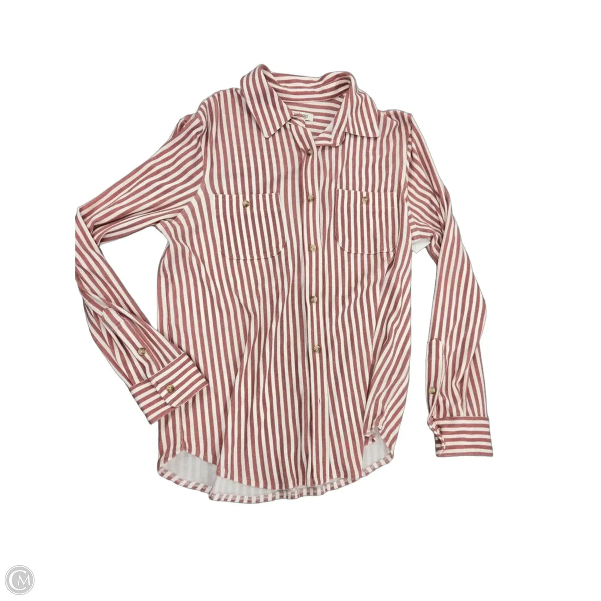 Top Long Sleeve By Workshop In Red, Size: M