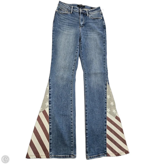 Jeans Flared By Judy Blue In Blue Denim, Size: 4