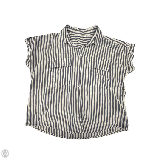 Top Short Sleeve By Beachlunchlounge In Blue & White, Size: M