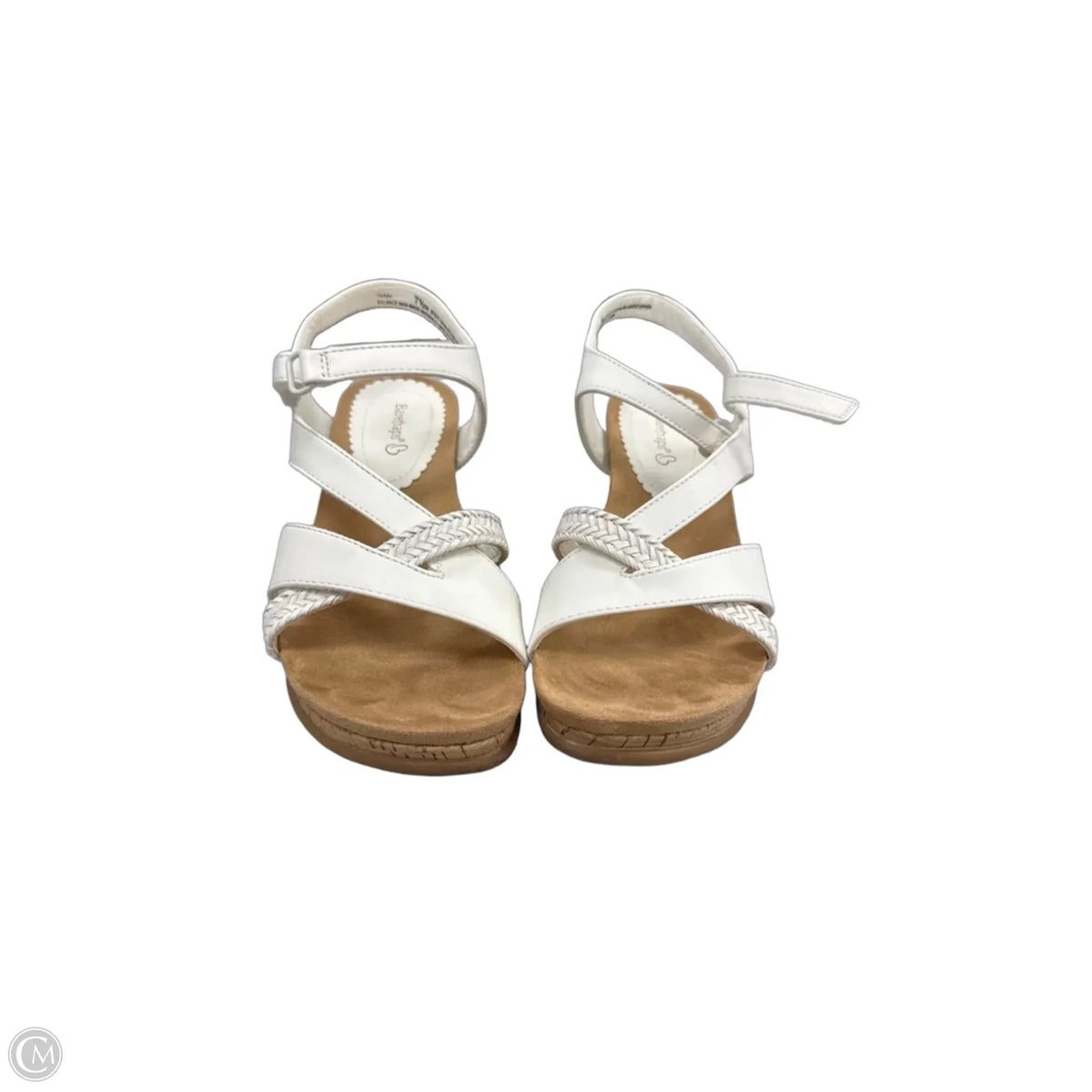 Sandals Heels Wedge By Bare Traps In White, Size: 7.5