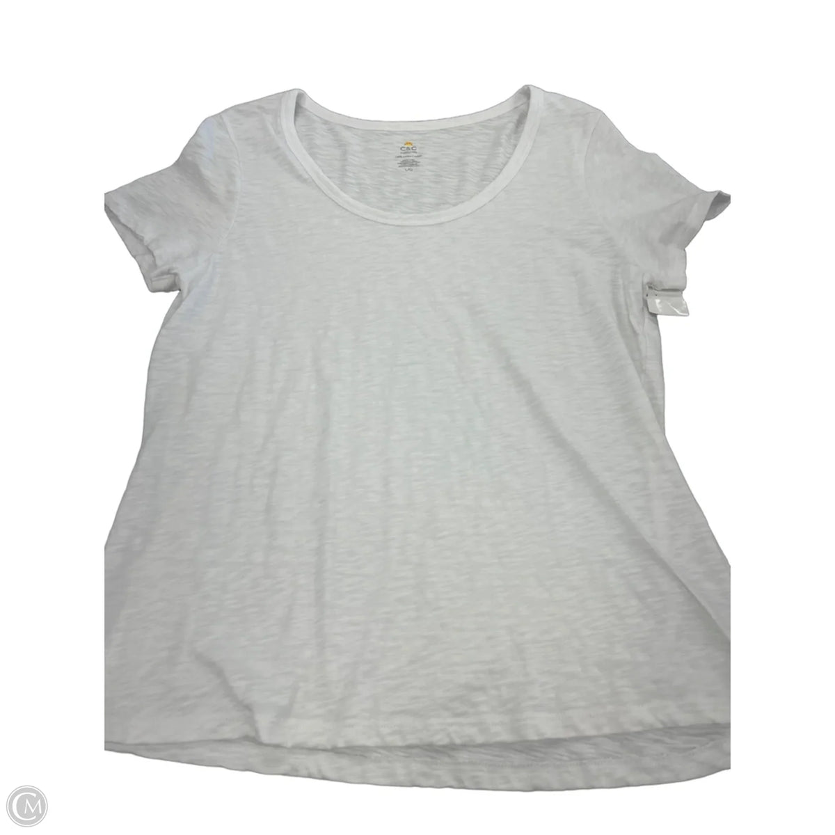 Top Short Sleeve Basic By C And C In White, Size: L