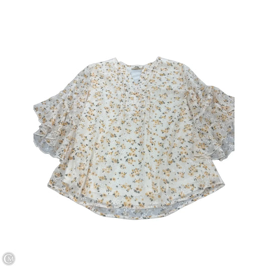 Top 3/4 Sleeve By Timeson In Floral Print, Size: L
