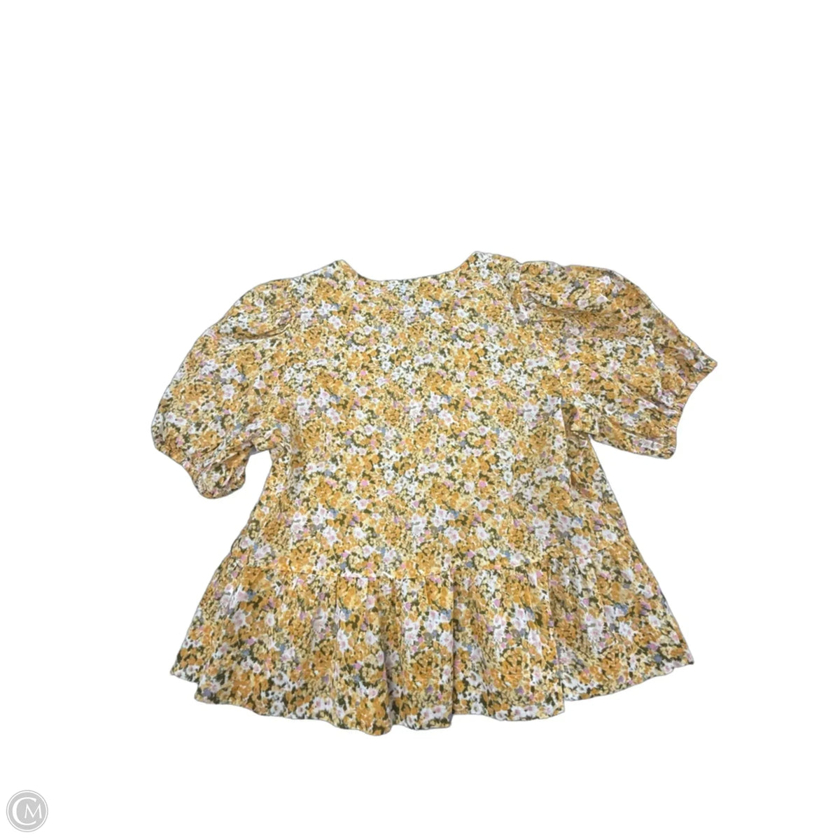 Top Short Sleeve By Cece In Yellow, Size: L
