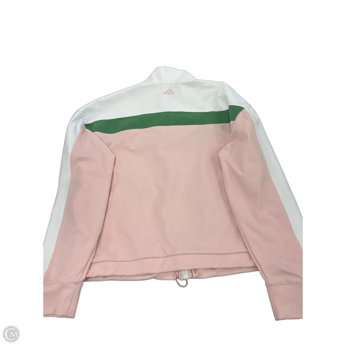 Athletic Jacket By Adidas In Pink & White, Size: S